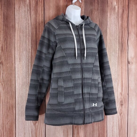 *READ* Under Armour Womens Medium Storm Full Zip Hooded Jacket Gray 1240071 - Picture 3 of 14